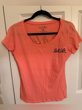 Salt Life Pink T- Shirt Medium Salmon Salt Life State of Mind great condition